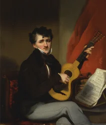 Porträt eines Mannes, der Gitarre spielt