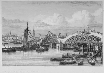 London Bridge im Bau, 1827
