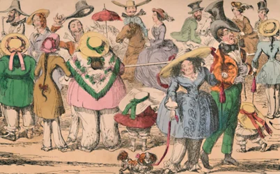 Cruikshanks Ausstellung von Bloomers im Hyde Park