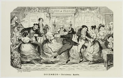 Dezember - Weihnachtsrummel aus George Cruikshanks Stahlradierungen für The Comic Almanacks: 1835-1853