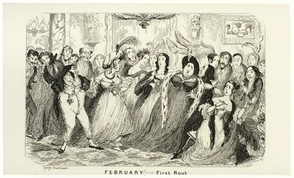 Februar - Erste Niederlage aus George Cruikshanks Stahlradierungen für The Comic Almanacks: 1835-1853