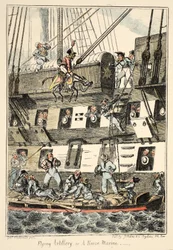 Fliegende Artillerie oder ein Pferdemarine, aus Greenwich Hospital, eine Serie von Marine-Skizzen, die das Leben eines Kriegsschiffsmanns beschreiben, veröffentlicht 1826