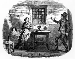Heim im Schatten, Illustration aus „Temperance Placards: Home in Shadow, Ausgabe 4“ von William Tweedie, gedruckt von Johnston, 1852