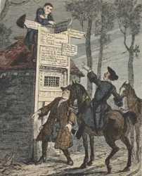 Jack Sheppard entkommt aus dem Gefängniskäfig, Illustration aus Jack Sheppard: Eine Romanze von William Harrison Ainsworth, veröffentlicht 1839 (handkolorierte Radierung)