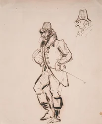 Mann mit Reitgerte