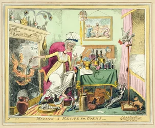 Ein Rezept für Hühneraugen mischen, veröffentlicht von G. Humphrey, London, 4. Dezember 1822