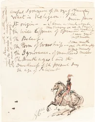 Skizze eines berittenen Husaren