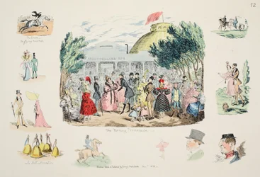 Die Morgenpromenade, veröffentlicht 1833 (handkolorierte Gravur)