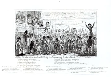 Der Spa Fields Redner auf der Jagd nach Popularität, um Gutes zu tun!!, veröffentlicht von J. Sidebotham, 1817