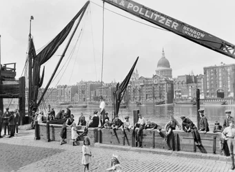 Bankside, westlich der Southwark Bridge, London, frühe 1930er Jahre