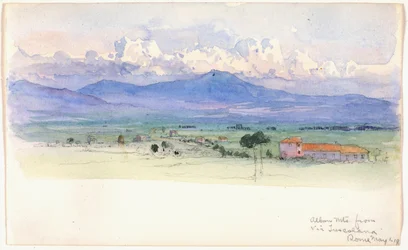 Albaner Berge von der Via Tuscolana, Rom