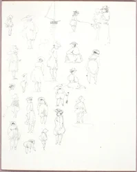 Ohne Titel--Figurenstudien von hinten