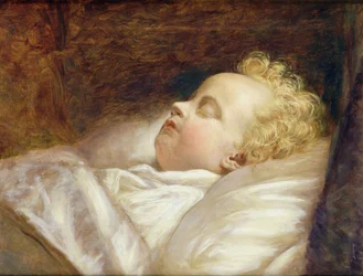 Der junge Frederick schläft endlich, ca. 1855