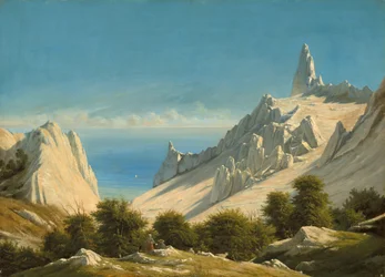Blick auf Sommerspiret, die Klippen von Møn