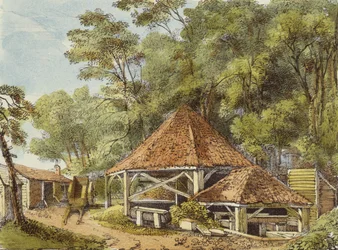 Wasserwerke, Kew Gardens, Tafel 22 aus Kew Gardens: Eine Serie von vierundzwanzig Zeichnungen auf Stein, graviert von Charles Hullmandel (1789-1850), veröffentlicht 1820