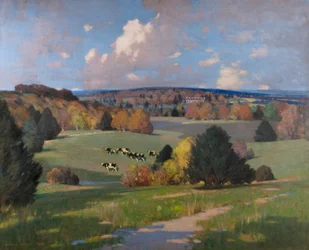 Landschaft in Sussex mit Rindern