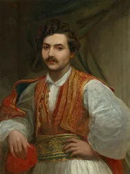 Porträt von Nicolas Ionides (1815-1873), Halbfigur, in griechischer Tracht