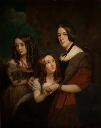 Lady Caroline Towneley mit zwei ihrer Töchter, Caroline und Emily (Kopie nach Francis Grant), 1860