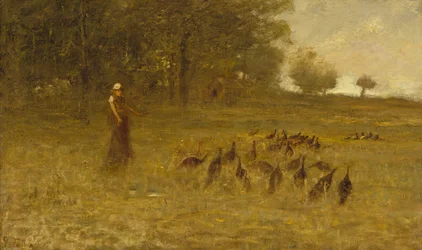 Mädchen mit Truthähnen