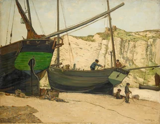 Hastings Luggers am Strand von Hastings