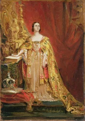 Königin Victoria (1819-1901) beim Ablegen des Krönungseides, 28. Juni 1838