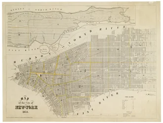 Stadtplan von New York, 1854 (Gravur)