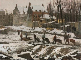 Baustelle in Amsterdam, ca. 1902
