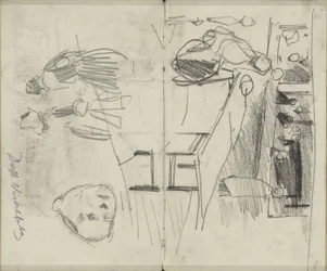Figuren in der Fischhalle in Delft und Figurenstudien
