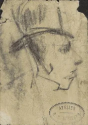 Männerkopf mit Hut