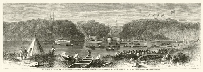 Der Prinz von Wales in Kanada, das Holzfällerrennen in Ottawa