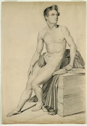 Männlicher Akt, kopiert von einer Lithographie, 1842