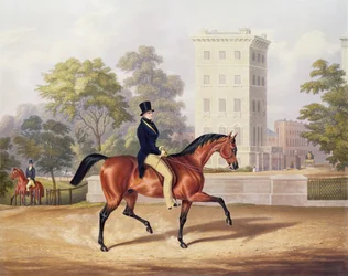 Der Marquis von Anglesea zu Pferd im Hyde Park, in seinem 80. Lebensjahr, graviert von J. Harris, 1847