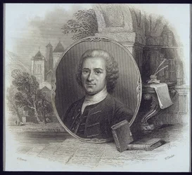 Porträt von Jean Jacques Rousseau (1712-78), graviert von William Finden (1787-1852)
