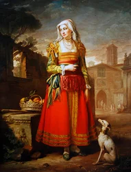 Porträt einer Dame in italienischer Tracht