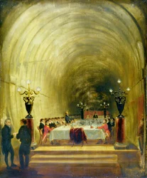 Bankett im Thames Tunnel, ca. 1827