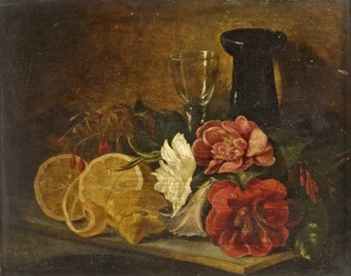 Stillleben mit Früchten und Blumen