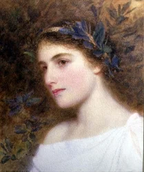 Mädchen mit Lorbeerkranz