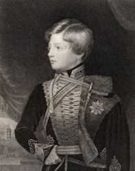 Georg V., König von Hannover, gestochen von T.A. Dean, aus „Nationale Porträtgalerie, Band III“, veröffentlicht ca. 1835