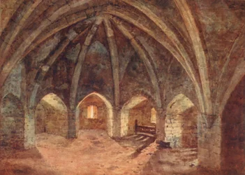 Die Krypta des Curfew Towers (Farblithografie)