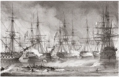 Die Seeschlacht von Navarino am 20. Oktober 1827, 1828