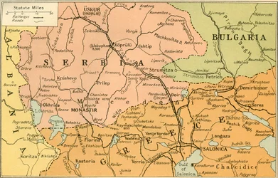 Karte der Saloniki-Front, 1919