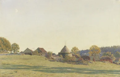 Ziegelwerk in Pitland Street, Surrey (Schwarzblei, Aquarell und Körperfarbe auf Papier)