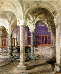 Krypta von St. Nikolaus Giornico, Kanton Tessin, Schweiz