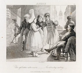 Interessantes Treffen - Bayeux, um 1821