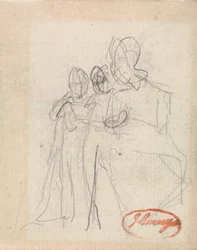 Sitzende Figur mit zwei Kindern