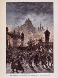 Eine ungeheure Helligkeit vertrieb die Schatten der Nacht (Seite 330) in "Michael Strogoff" von Jules Verne
