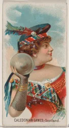 Caledonian Games, Schottland, aus der Feiertagsserie N80 für Duke-Zigaretten, 1890