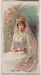 Maifeiertag, Frankreich, aus der Feiertagsserie N80 für Duke-Zigaretten, 1890