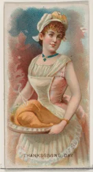 Thanksgiving Day, Vereinigte Staaten, aus der Feiertagsserie N80 für Duke-Zigarettenmarke, 1890