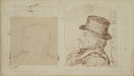 Studien von Kaninchen mit überlagerten Porträts von William Blake und Henry Fuseli